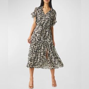Misa Los Angeles Ranjana Dress Black Multi XS NWT